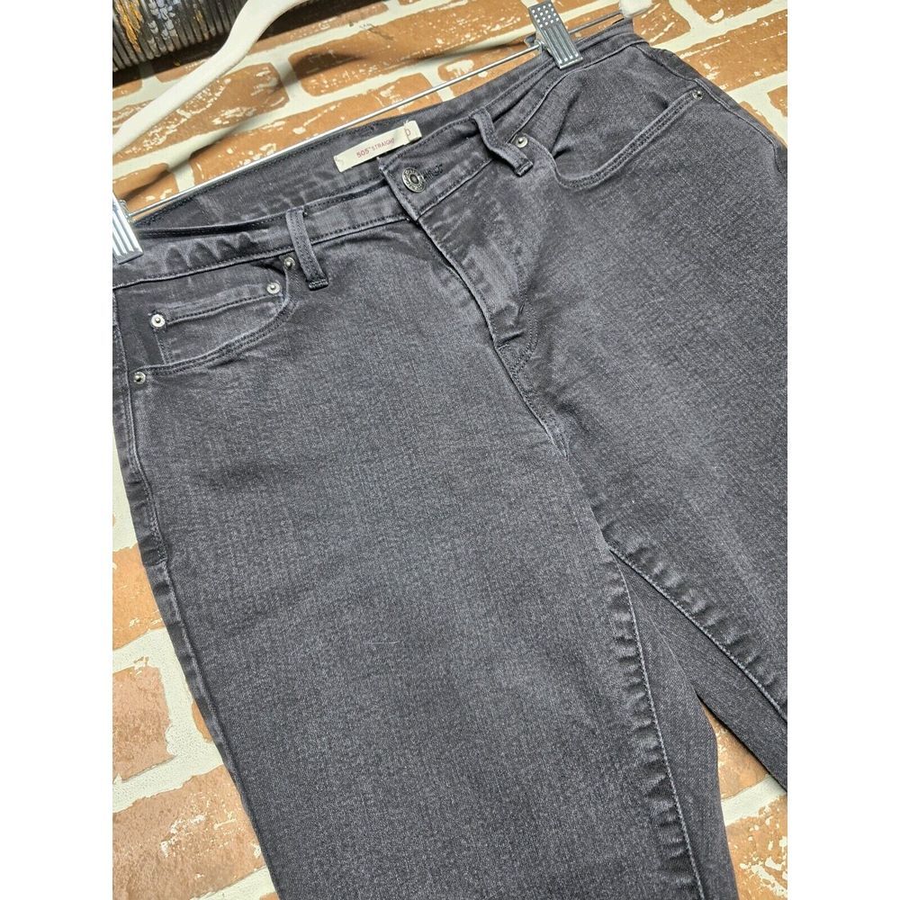 Levis 505‎ Straight Leg Jeans Womens Size 30×32 High Rise Black Denim Wash